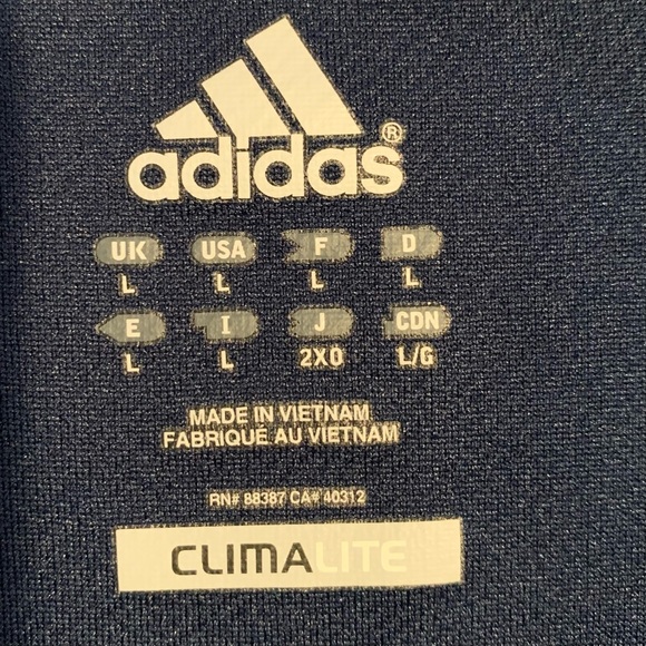 Adidas 3 stripe Climalite Mens T shirt, size Large - Picture 4 of 4